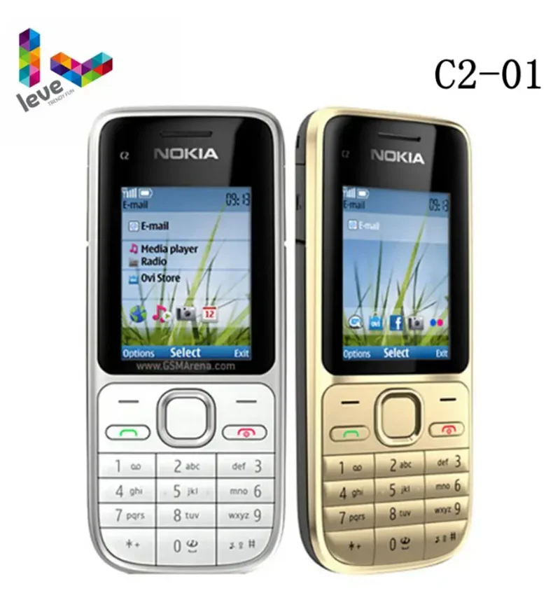 Nokia C2 C2-01 GSM Mobile Phone Hebrew Keyboard Support The Logo on Button Unlocked 2G 3G Cellphone used phone 2