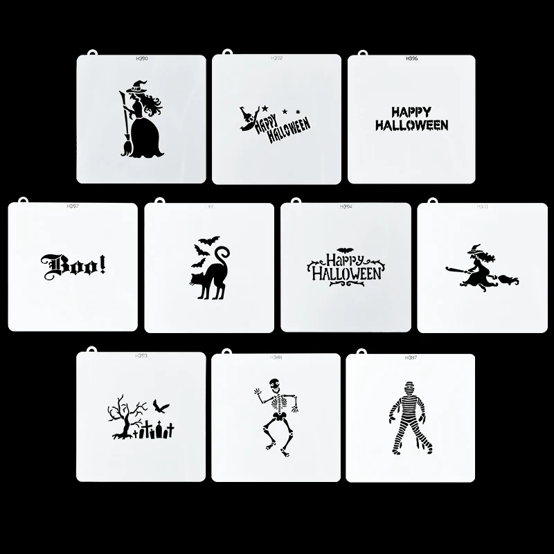 Description Picture 2 of itemHalloween Cookie Coffee Spray Stencil Template Biscuit Cutter Fondant Cake Mold DIY Halloween Party Decoration Baking Tool Favor