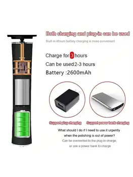 Electric foot callus remover, cordless foot file, rechargeable automatic remover, pedicure tool, remover, sharpener, grinder 2