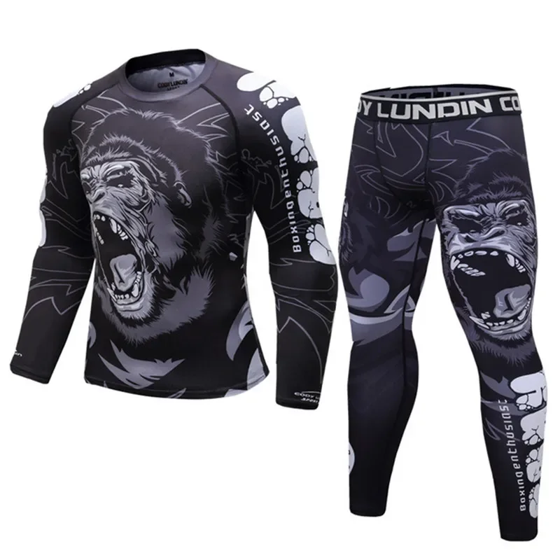 Sports Apparel Mens T Shirt Boxing Set Compression