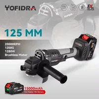 125mm Brushless Electric Angle Grinder 3 Gears Cordless Woodworking Grinding Cutting Polishing Power Tool For Makita 18V Battery 1