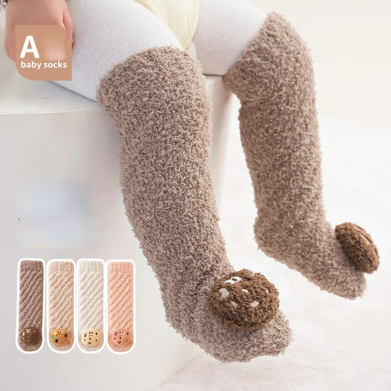 

Winter Thick Warm Plush Baby Stockings Super Soft Knee High Socks for Newborn Infant Toddler Boys Girls Long Socks 0-3years Old