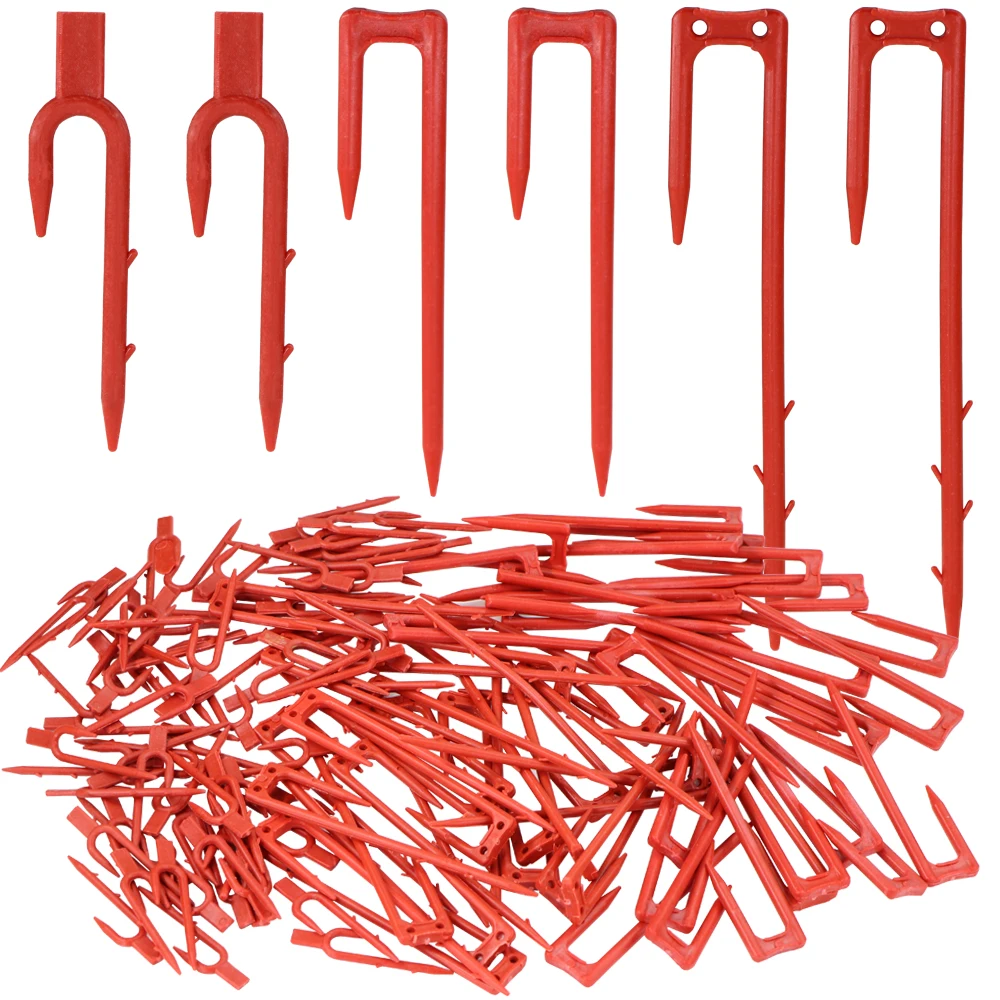 Fork 20-50PCS Strawberry Planting Dig 50mm 93mm 108mm Stolon Fixator Vine Pressing Device Watermelon Climbing Stem Clips plant clips plastic plant clips
