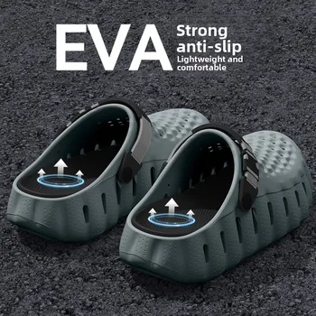 2026 New Thick soled Hole Shoes for Men's Summer EVA Material Anti slip and Wear resistant Indoor and Outdoor Sandals 1