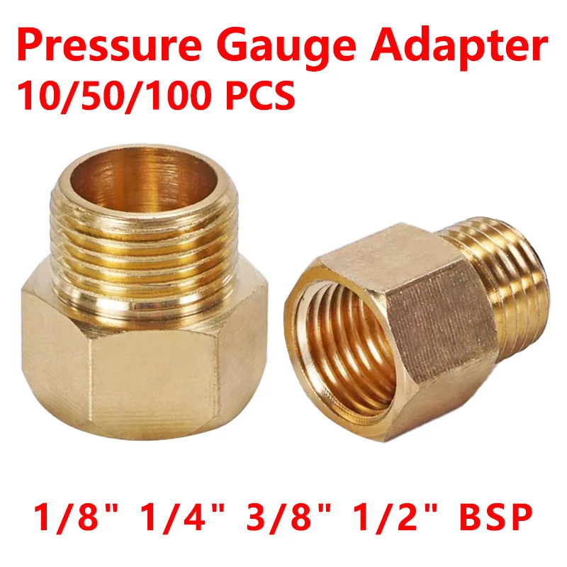 Macho para Fêmea Pressão Gauge Conversão Cobre Joint Brass Fitting Quick Coupler Adapter 10 Pcs