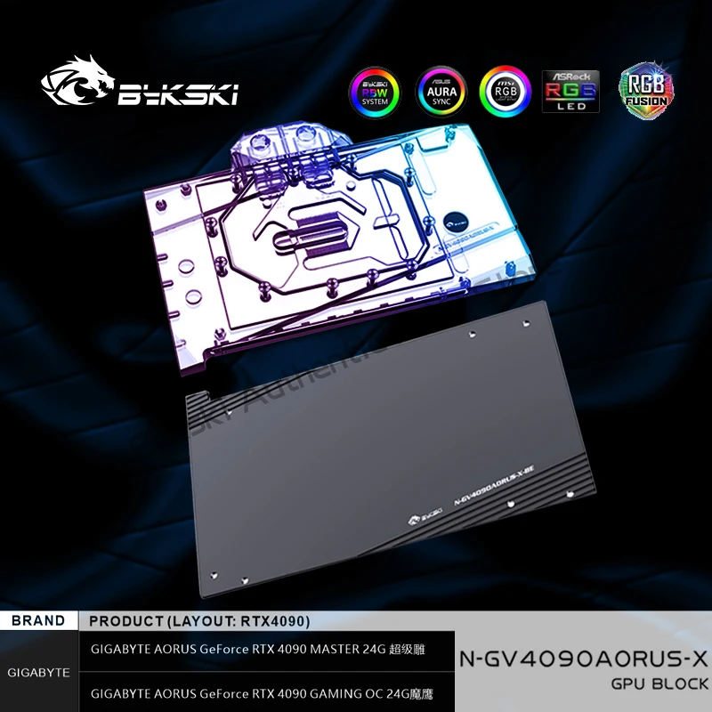 

Bykski N-GV4090AORUS-X,4090 GPU Block For Gigabyte GeForce RTX 4090 Gaming OC / MASTER 24G VGA Card,RGB 5V Liquid Cooler System