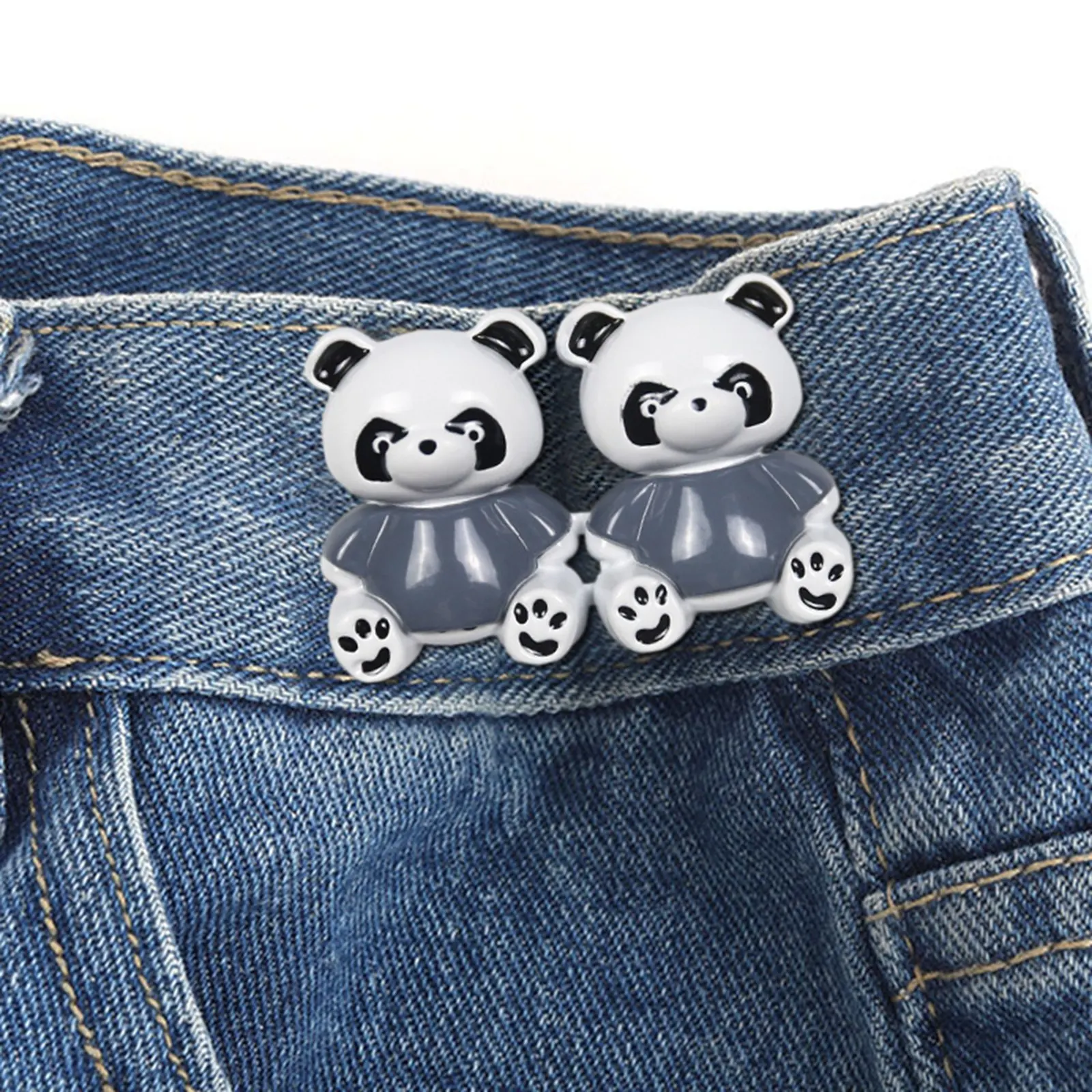 2Pcs Bear Shaped Adjustable Jean Button Waist Buckle Snap Pants Extender  Replacement Jeans Attacher Pins - AliExpress