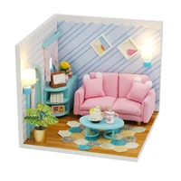 DIY Wooden Miniature Model Kit Princess Bedroom Casa 3D Puzzle Dollhouse With Furniture Roombox Home Decor Friends Xmas Gifts 1