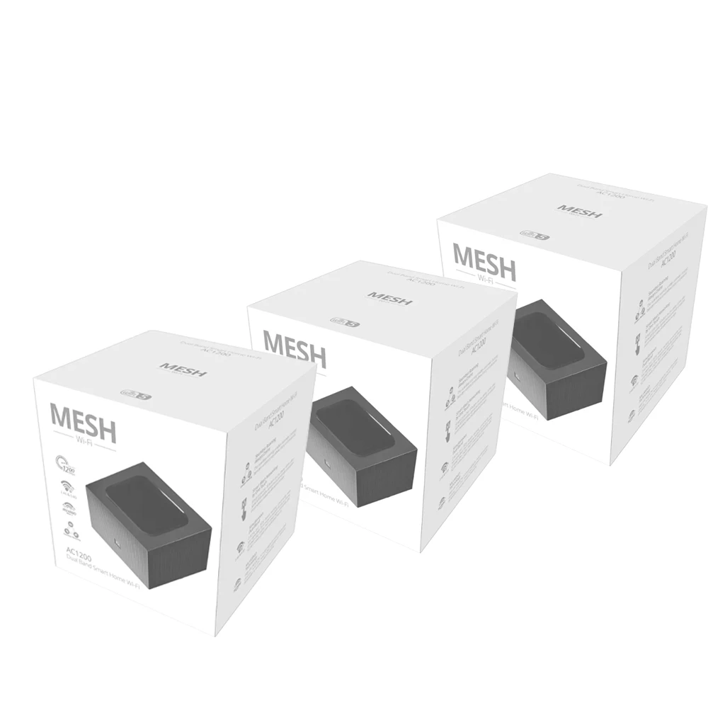1200Mbps Mesh Router System with 2.4G 5.0GHz Wifi Router Repeater Easy Set Up, APP Remote Manage