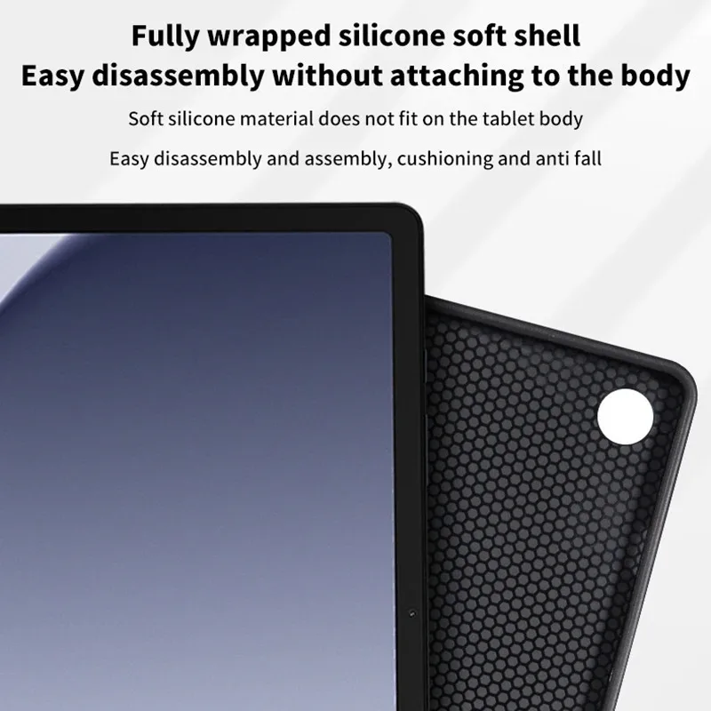 Premium 11 Flip Stand Magnetic Silicone Tablet Case - Soft Liquid Back Cover