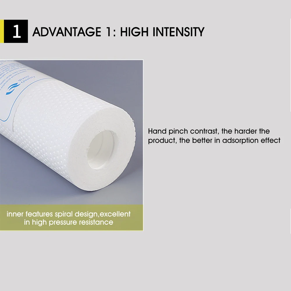 1/5 Micron PP Sediment Water Filter Replacement Cartridge For Water Purification 6.2*6.2*25.4 cm water filter cartridge