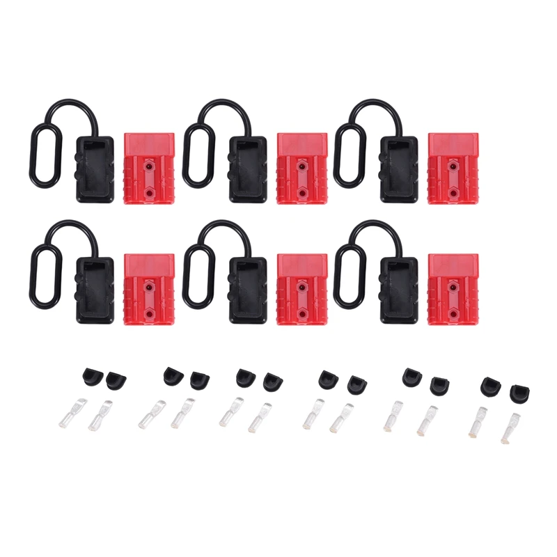 

6 комплектов для разъемов в стиле Андерсон, 50 А, 12-36 в, комплект быстроразъемных проводов для аккумулятора, для вилочного погрузчика (красный)