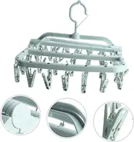 Drying Rack Foldable Clothes Drying Rack Drip Hanger Plastic Hanging Drying Rack with 32 Clips for Clothes Underwear Socks 1