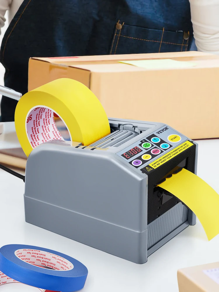 SucceBuy ZCUT-9Automatic Tape Cutting Machine Paper Slitting Dispenser 6-60 mm Adhesive Electric Tape Cutter for Product Package