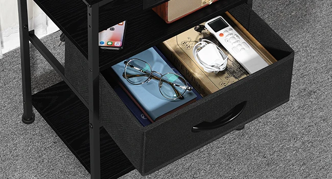 square side table with charging station