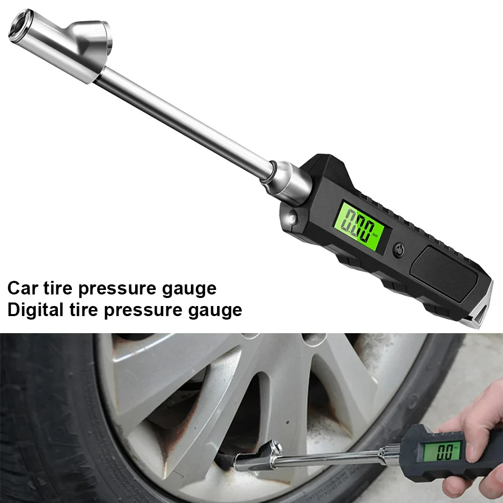 Digital Tire Pressure Gauge 230 PSI Dual Head Stainless Steel For Truck Car LCD Flashlight Vehicle Tester 4