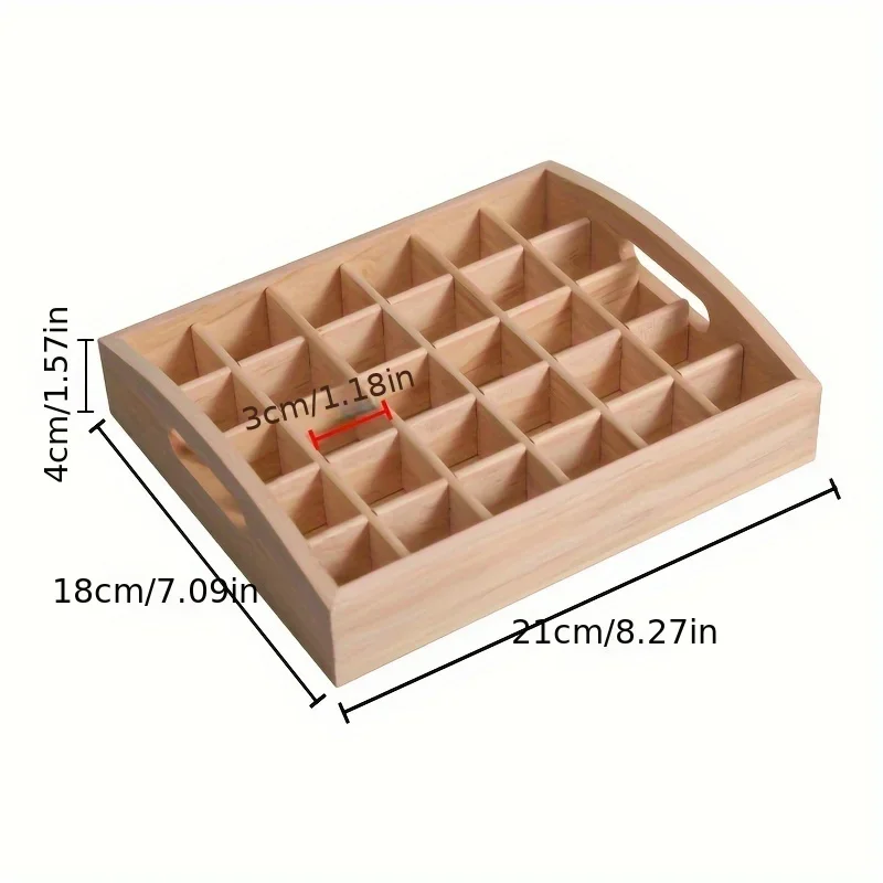 30-cell essential oil storage box Pine storage box High-end small wooden Portable essential oil