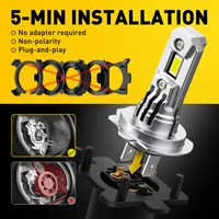 AUXITO 2Pcs Car H7 LED Headlight Bulb Mini Turbo LED High Low Beam 100W For Car Headlamp Auto Head Lamp H7 12V 6500K White - Image 6