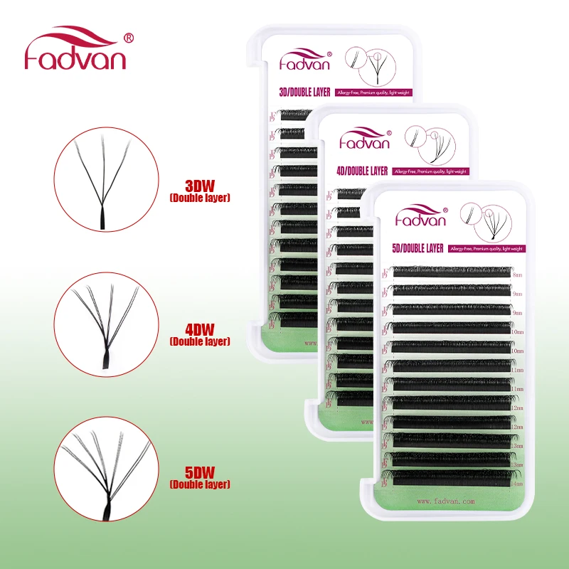 FADVAN Salons 6D/8D/10D W Lashes Double Layers W Shape Eyelash Extension Premade Volume Fan Natural Soft Lashes
