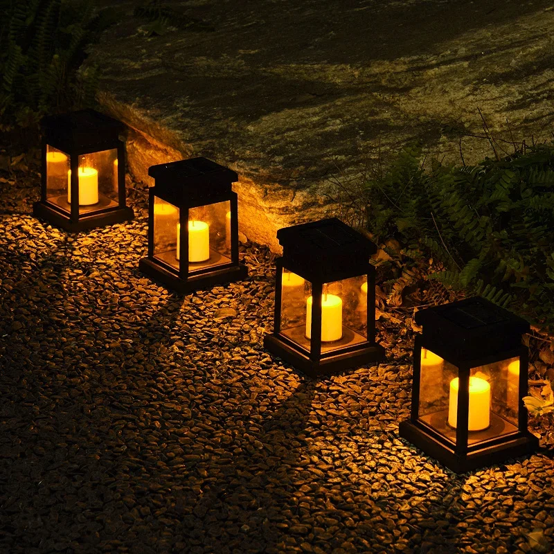 

1Pcs Garden Solar Lights Outdoor Candle LED Lantern Waterproof Hanging Decoration Landscape Lamp Path Yard Walkway Lawn Lamps