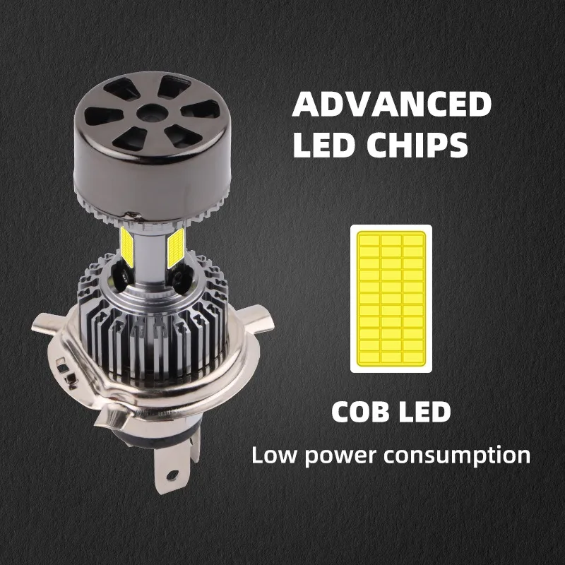

Безопасно управлять с лампами Передних Фар H4 Bi светодиодный, COB 6000K, дальний/ближний свет, модификация автомобиля, мотоцикла, электрических транспортных средств