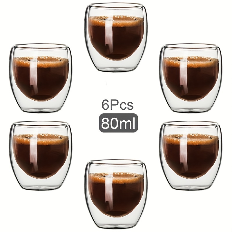 Double Wall Glass Cup Heat Insulation Transparent Handmade Tea Drink Cups MINI Whisky glasses Espresso Coffee Mug