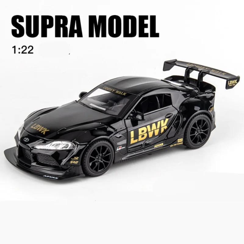 1:22 Toyota SUPRA Track Alloy Sports Car Model Diecasts & Toy Vehicles Metal Model Simulation Sound and Light Childrens Gift barbie camper van Diecasts & Toy Vehicles