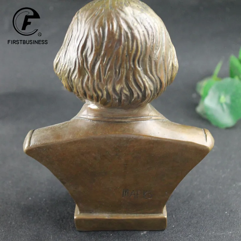 Antique Brass German Great Communist Karl Heinrich Marx Bust Bronze Statue Figurine Retro Copper Desktop Ornament Decor Crafts 6