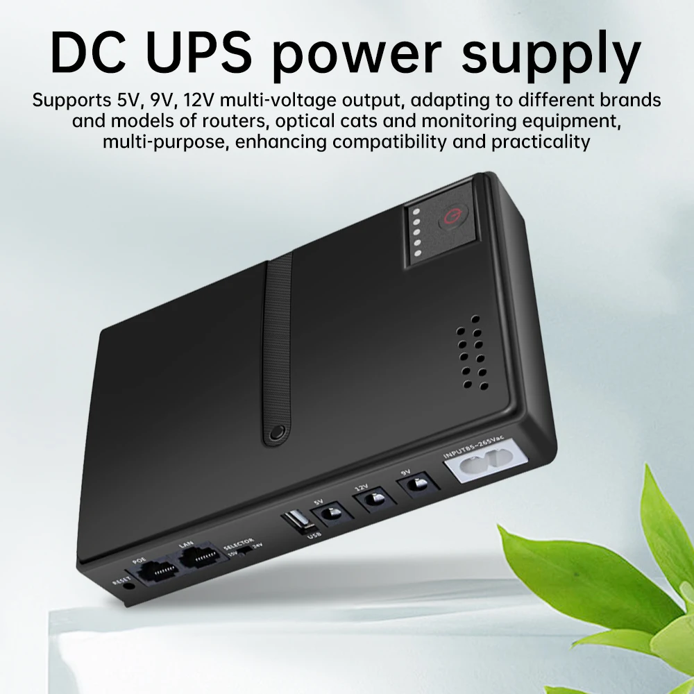 EU 1036P Router 5V 9V 12V Optical Cat Monitoring Backup Mobile Uninterruptible Power Supply Phone DC UPS Power Supply 10400mah
