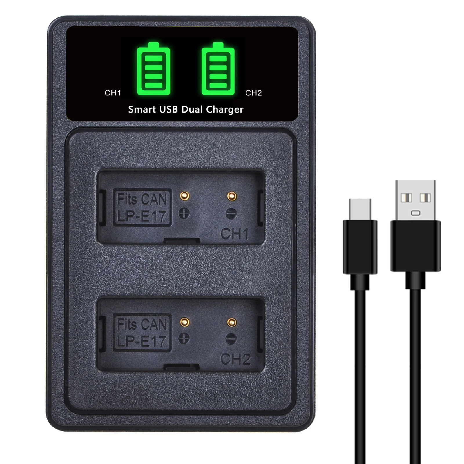 LP-E17 Battery Charger for Canon EOS Rebel T7i,T6i,T6s,SL3,SL2,77D,9000D,8000D,800D,760D,750D,200D,M6,M5,M3,Kiss X8i DSLR Camera