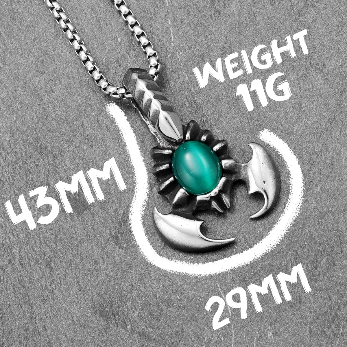 Oidea Gothic Scorpion Pendant Necklace For Men - Stainless Steel, 22" Chain, Biker Jewelry, Gold/Silver
