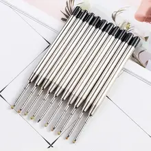 Recharges de stylos à bille en métal, couleur d'encre bleu noir, réapprovisionnement, tiges d'encre de bureau, Signature diamant, étudiant/stylo de bureau, fourniture Z7u4 