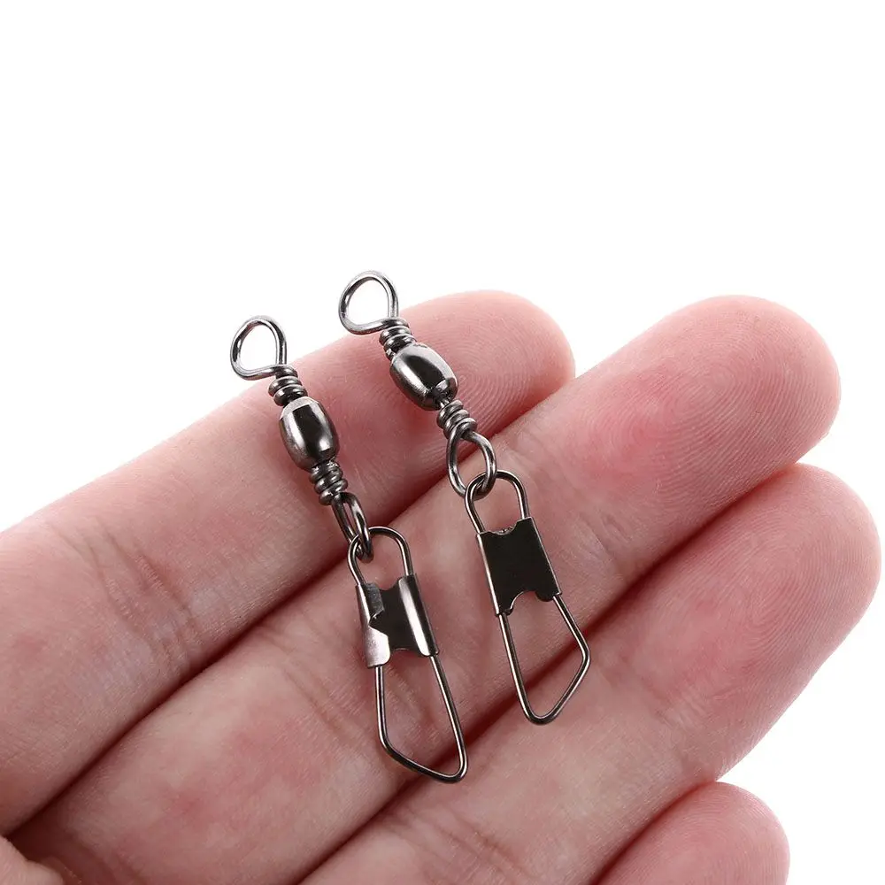 With Interlock Tackle Swivels Solid Rings Hanging Snap Fishing Pins Fishing Line Connector fishing tackle fishing connector fishing split rings 100PCS/pack