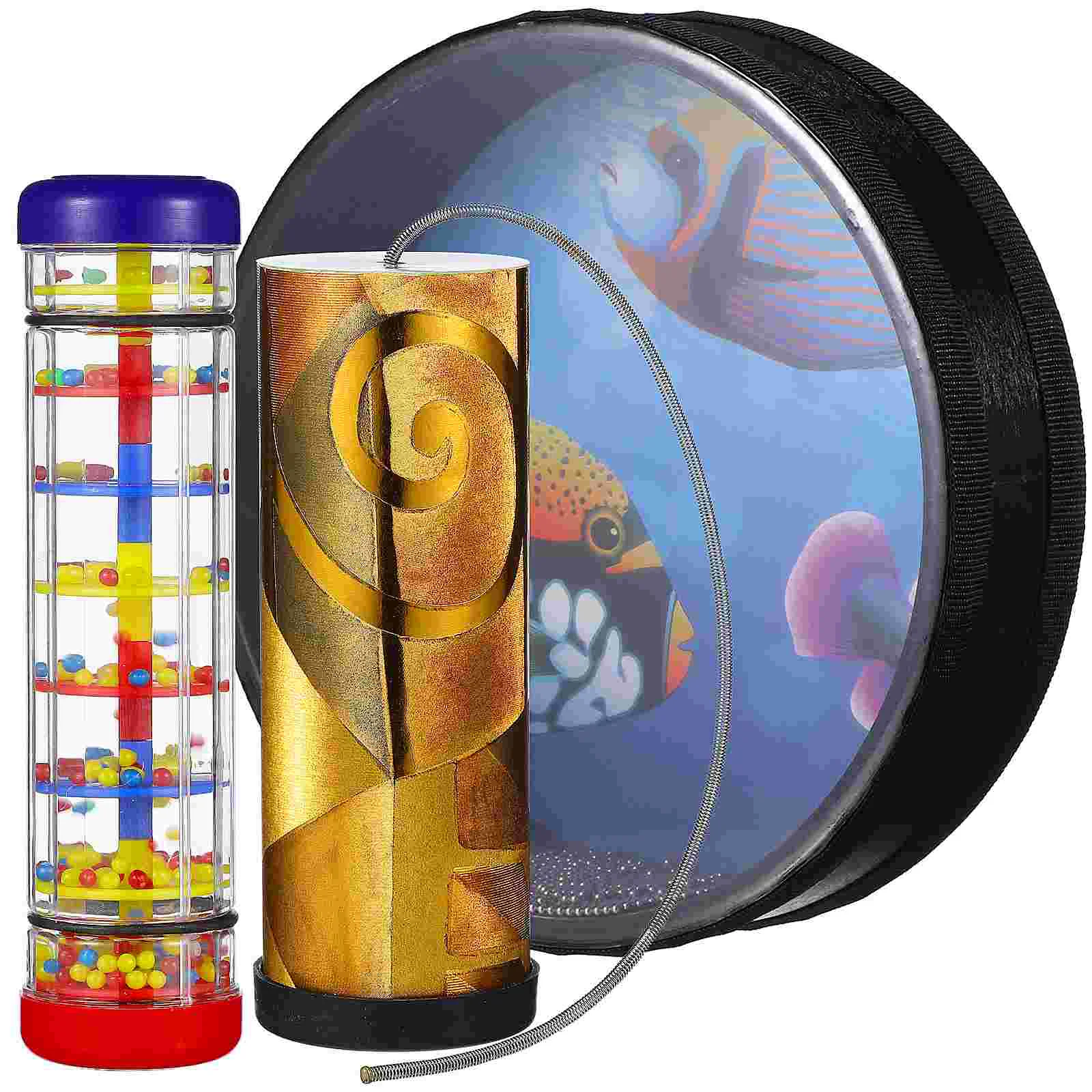 

Orff Percussion Sound Drum Toy Kids Instrument Children Wave Bead Hand Plastic Rain Speaker for Sea