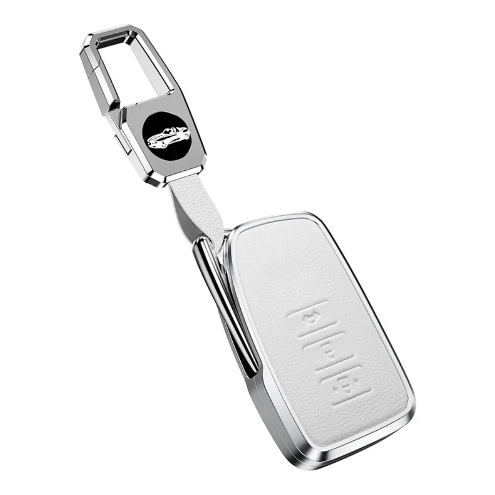 Premium Alloy Leather Car Key Case Cover - 3 Button Styling Accessory