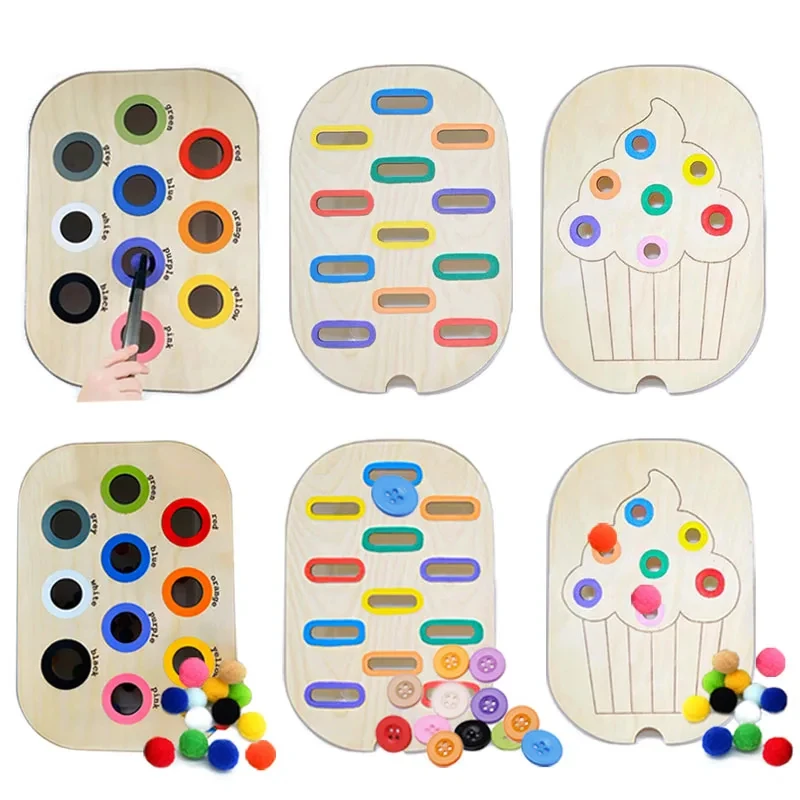 Montessori Sensory Tray Board Game Wooden Color Sorter Parish Open Learning  Fine Movement Training Educational Toys For Children - AliExpress