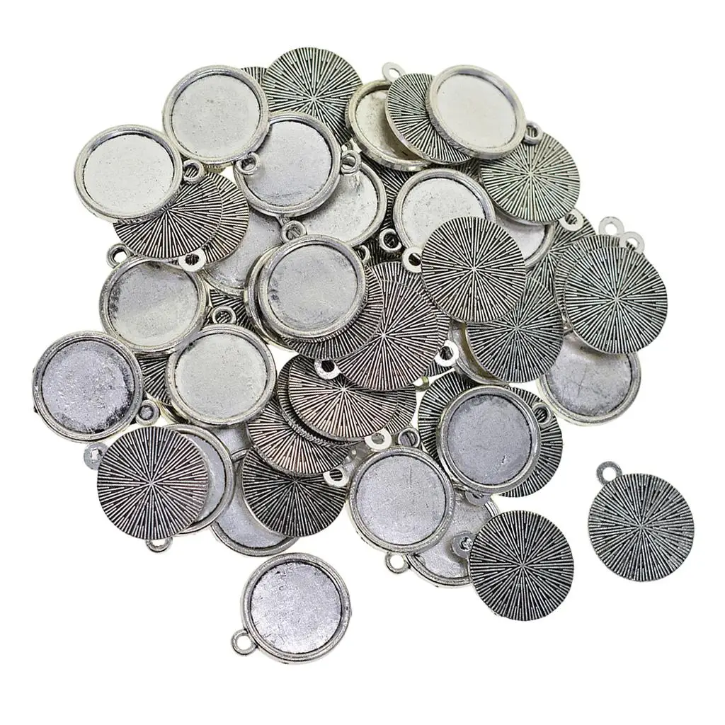

50pcs/Set Pendant Setting Bezel Tray Jewelry Making for Necklace