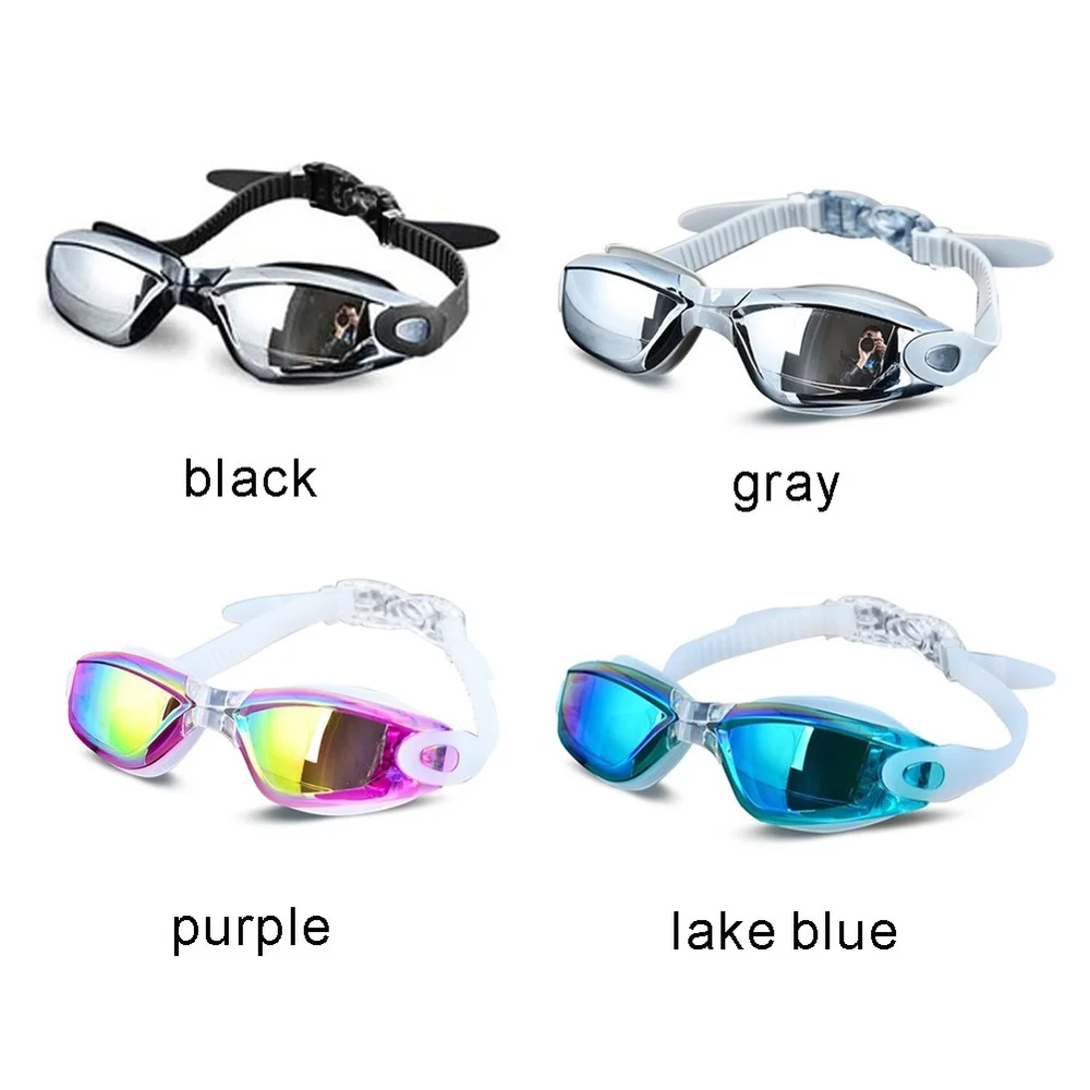 Professional Swimming Goggles Man Silicone Anti-fog UV Adjustable Multicolor Swimming Glasses With Earplug Men Women Eyewear