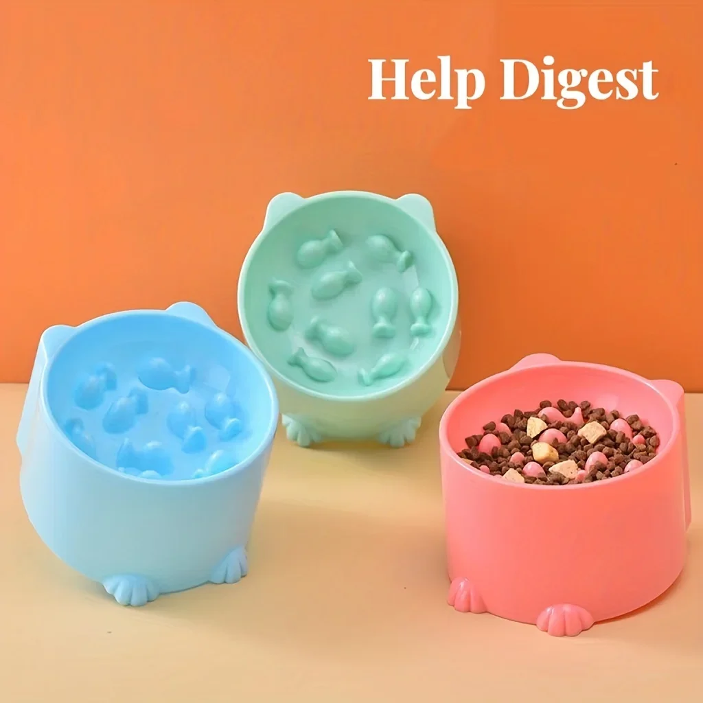 Cat Food Bowl, Rice Bowl, Slow Food, High Feet, Anti Choking Bowl, Cat Basin, Anti Choking, Anti Choking Neck, Relieve Anxiety 3