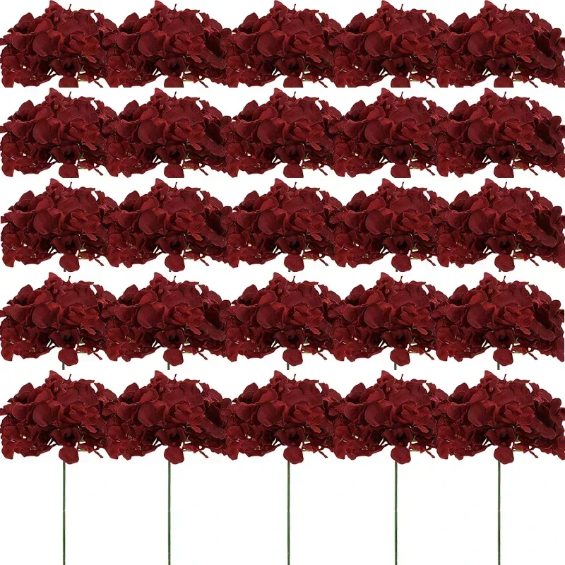 Hydrangea Artificial Flowers Silk Hydrangea Heads for DIY Wedding Centerpiece Home Party Decoration 25PCS
