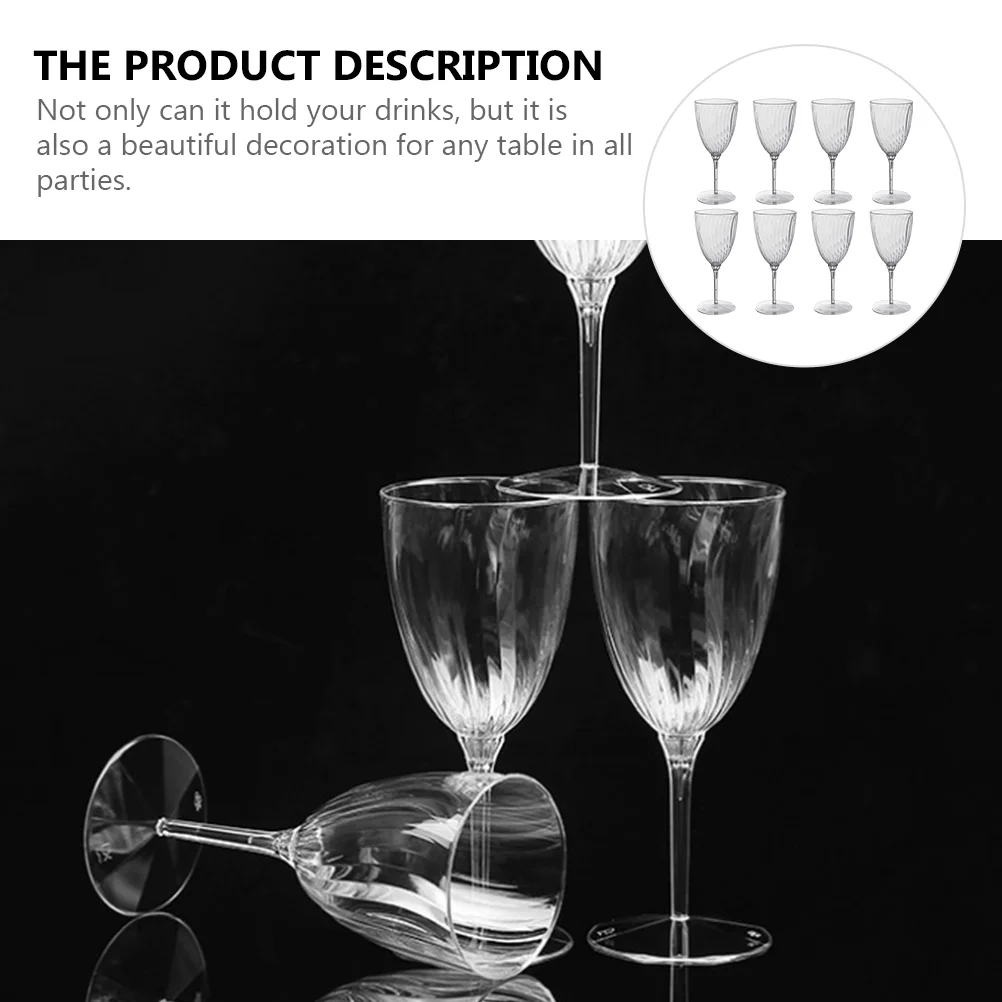 Red Glasses Disposable Plastic Flutes Cocktail Goblet Drinking Wedding Party Bar