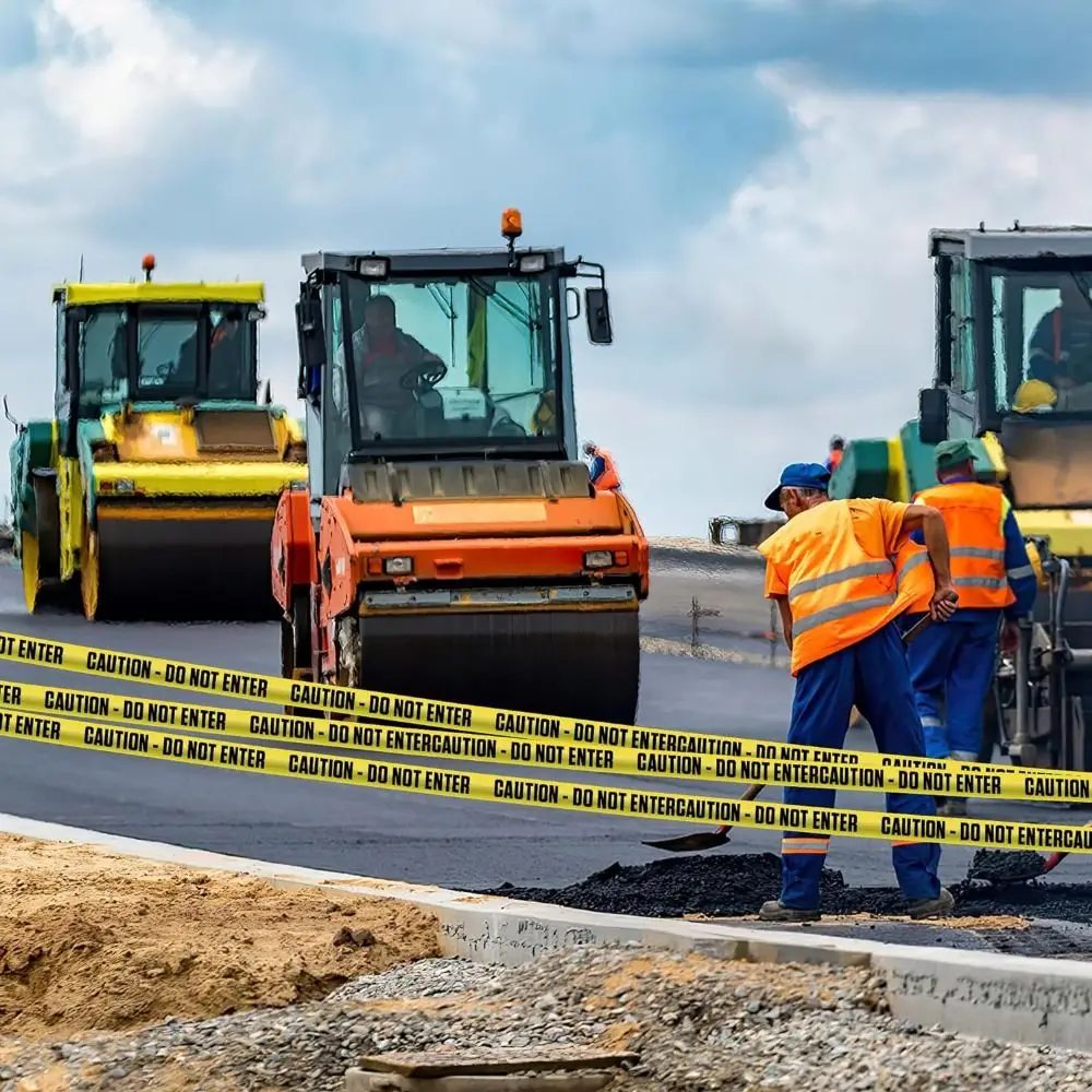 Yellow Caution Tape Roll Do Not Enter, Halloween Caution Tape Safety Barrier Hazard Warning Barricade Tape for Danger/Hazardous