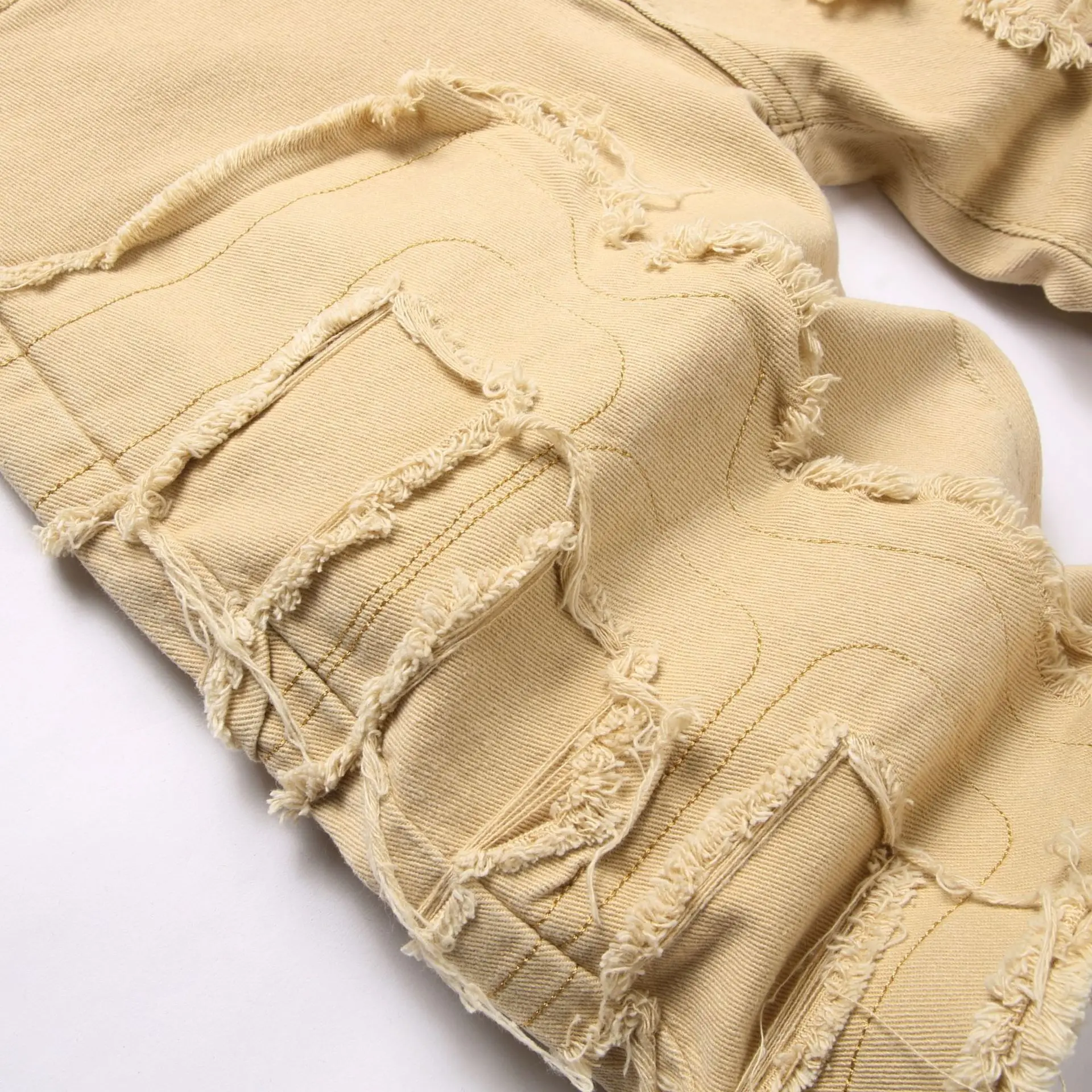 New summer men's casual denim pants with torn holes trendy shorts with scraped and tattered beggar  ripped shorts  pants