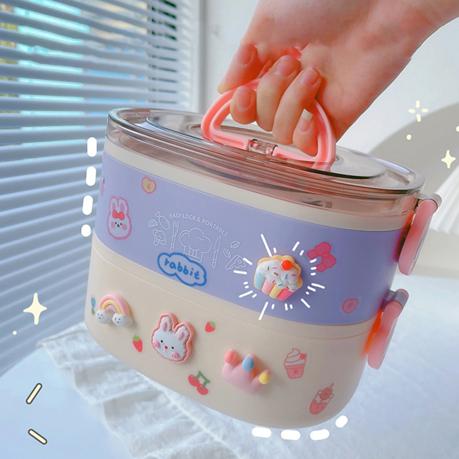 Microwavable Divider Lunch Box Rectangular Leakproof Cute Portable Packed Food  Container Glass Thermal Fiambrera Food Container - Lunch Box - AliExpress