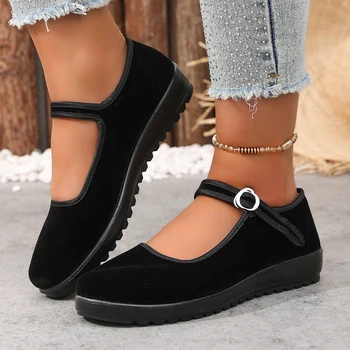 Women's Spring Slip On Sneakers Lightweight Soft Bottom Comfortable Durable Solid Color Versatile Casual Walking Shoes 1