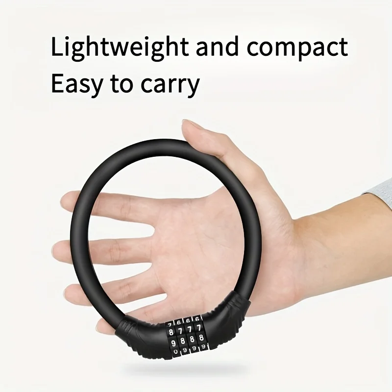 ล็อคจักรยานแบบ U สำหรับงานหนักพร้อมสายเคเบิลเหล็ก - ล็อคจักรยานแบบรหัส 4 หลักเพื่อความปลอดภัยสูงสุด - อุปกรณ์เสริมจักรยานป้องกันการโจรกรรม 1