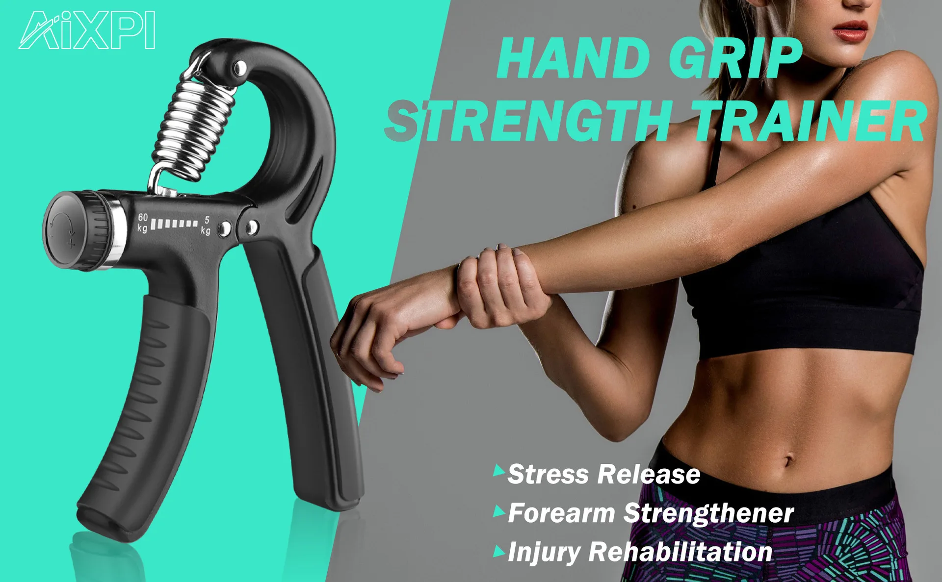 Description Picture 3 of item11~132lb Adjustable Hand Grip Strengthener Forearm Exerciser Finger Rehabilitation Gym Accessories Men Arms Trainer Yoga Gripper