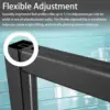 44-48" W x 71" H Piovt Swing Glass Shower Door,Pivot Semi-Frameless Glass Shower Door Matte Black Finish Shower Doors 5
