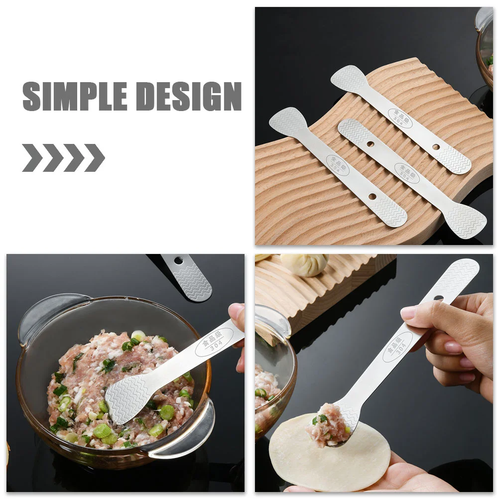 3 Pcs Dumpling Spoon Scoops Practical Food Stuffing Stainless Steel Wonton Household Filling