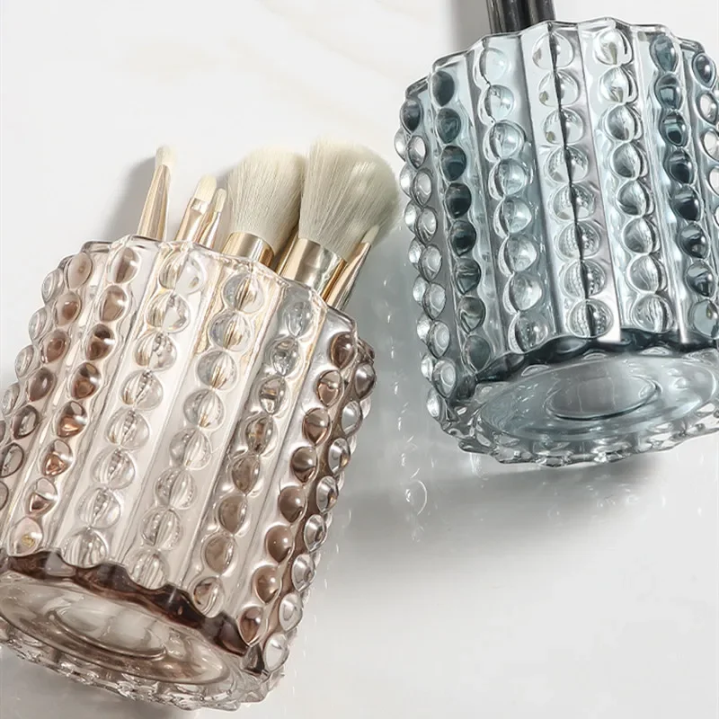 1pc 라이트 럭셔리 유리 면봉 상자 하이 엔드 방진 이쑤시개 홀더 주최자 가정용 거실 데스크탑 보관 상자